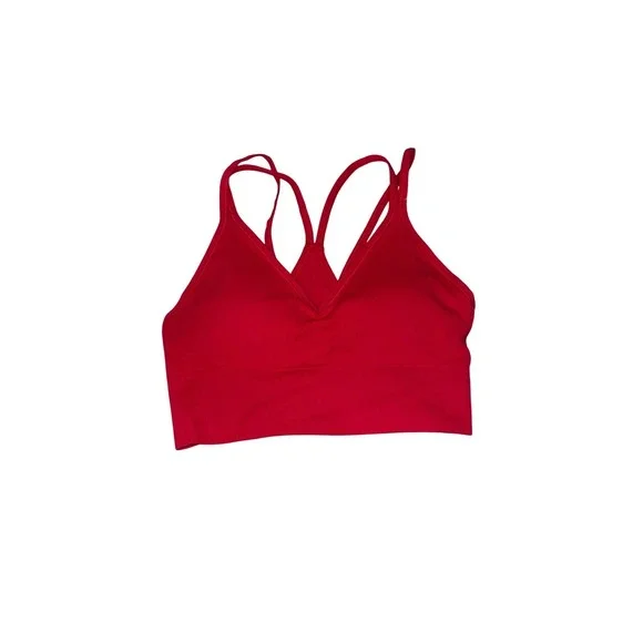 DSG Ribbed V Neck Racerback‎ Sports Bra Red - Picture 5 of 7